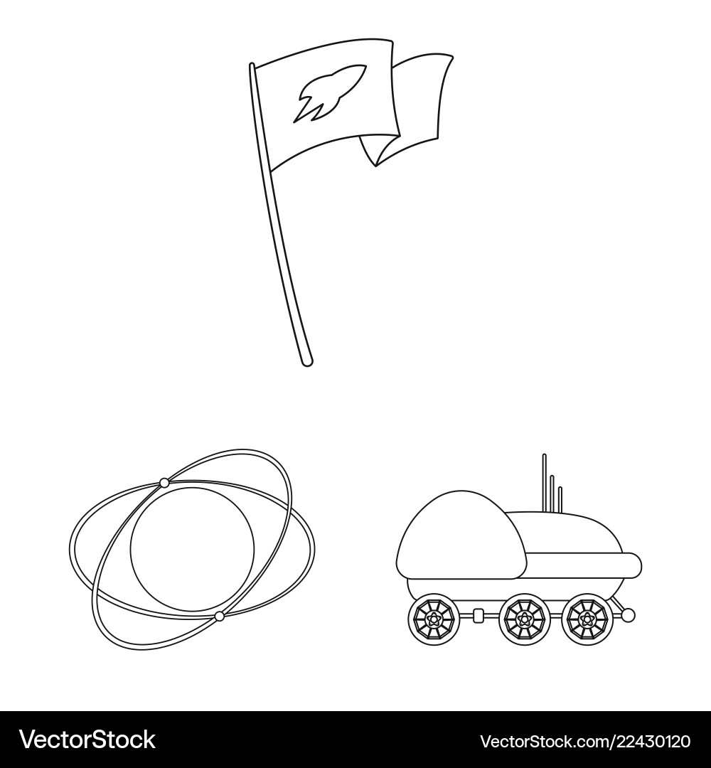 Isolated object of mars and space sign set Isolated object of mars and space sign set Vector Image