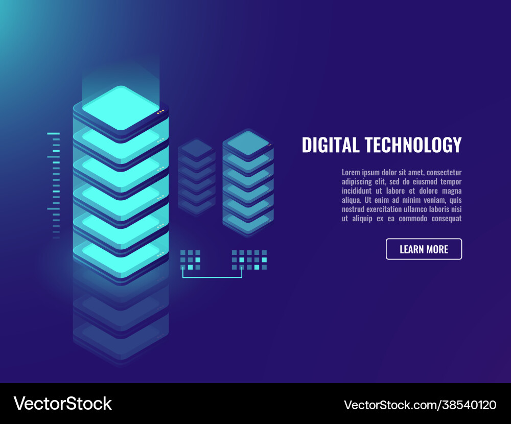 Isometric datacenter concept networking website Isometric datacenter concept networking website vector image