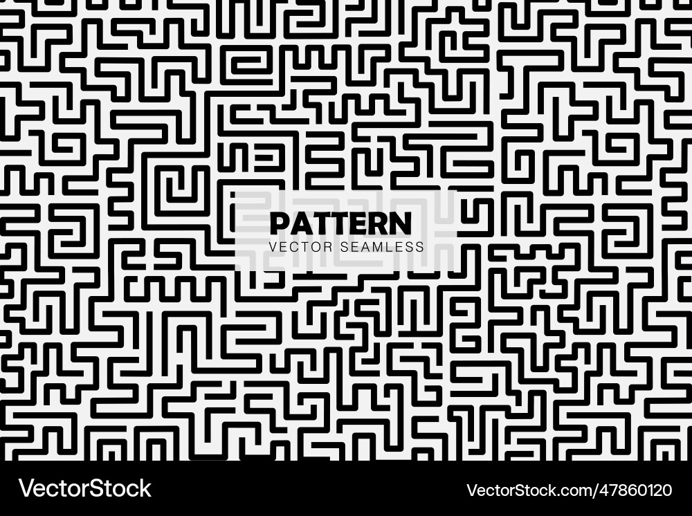 Labyrinth style simple line shapes pattern Vector Image