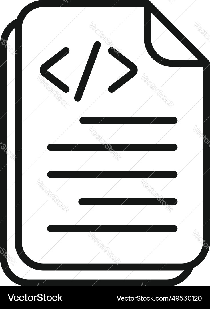 Paper code icon outline screen Paper code icon outline screen vector image