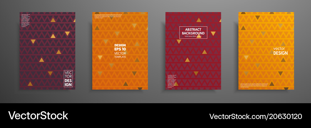Placard templates set with abstract geometric Vector Image