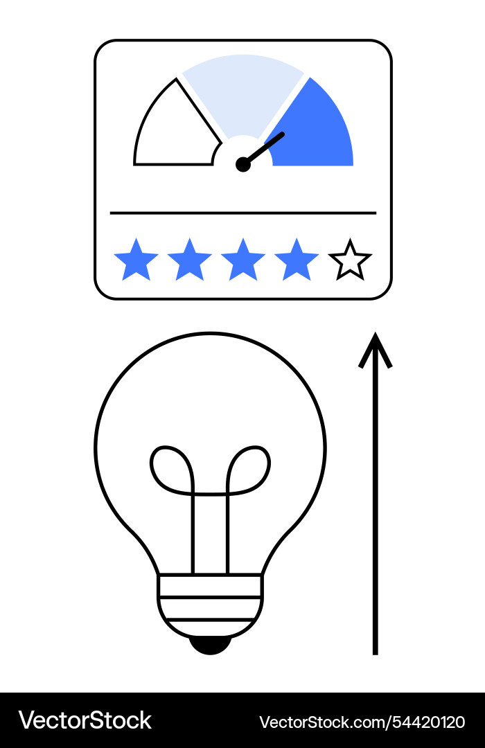Progress Rating Meter - Light Bulb vector image