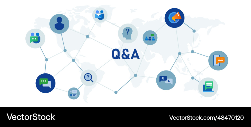 Qna or question and answer message solution Qna or question and answer message solution vector image