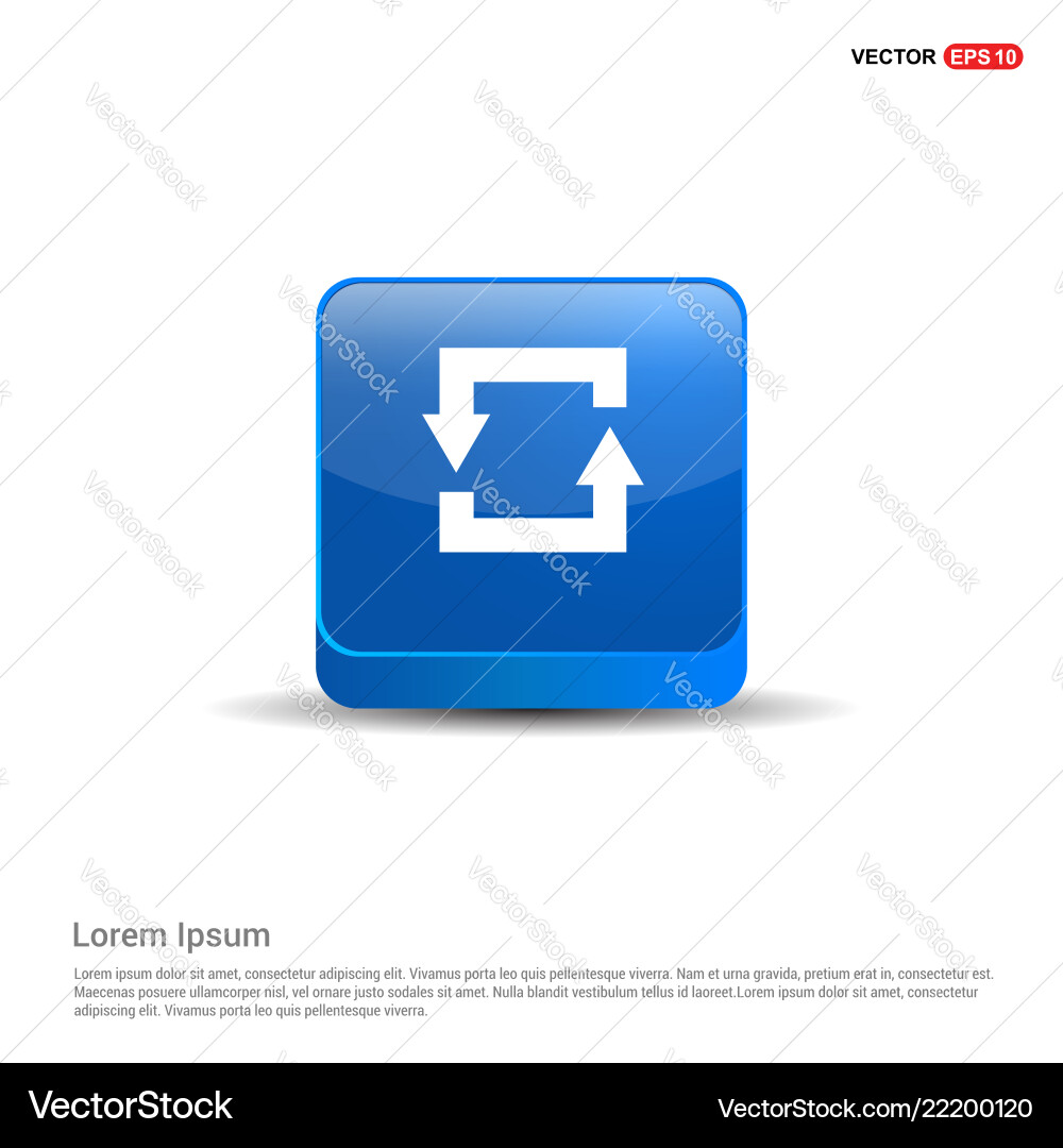 Reload icon - 3d blue button Reload icon - 3d blue button vector image