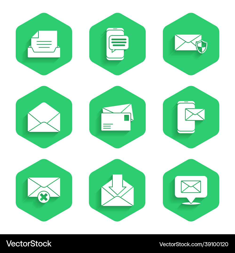 Set envelope speech bubble with mobile Set envelope speech bubble with mobile vector image