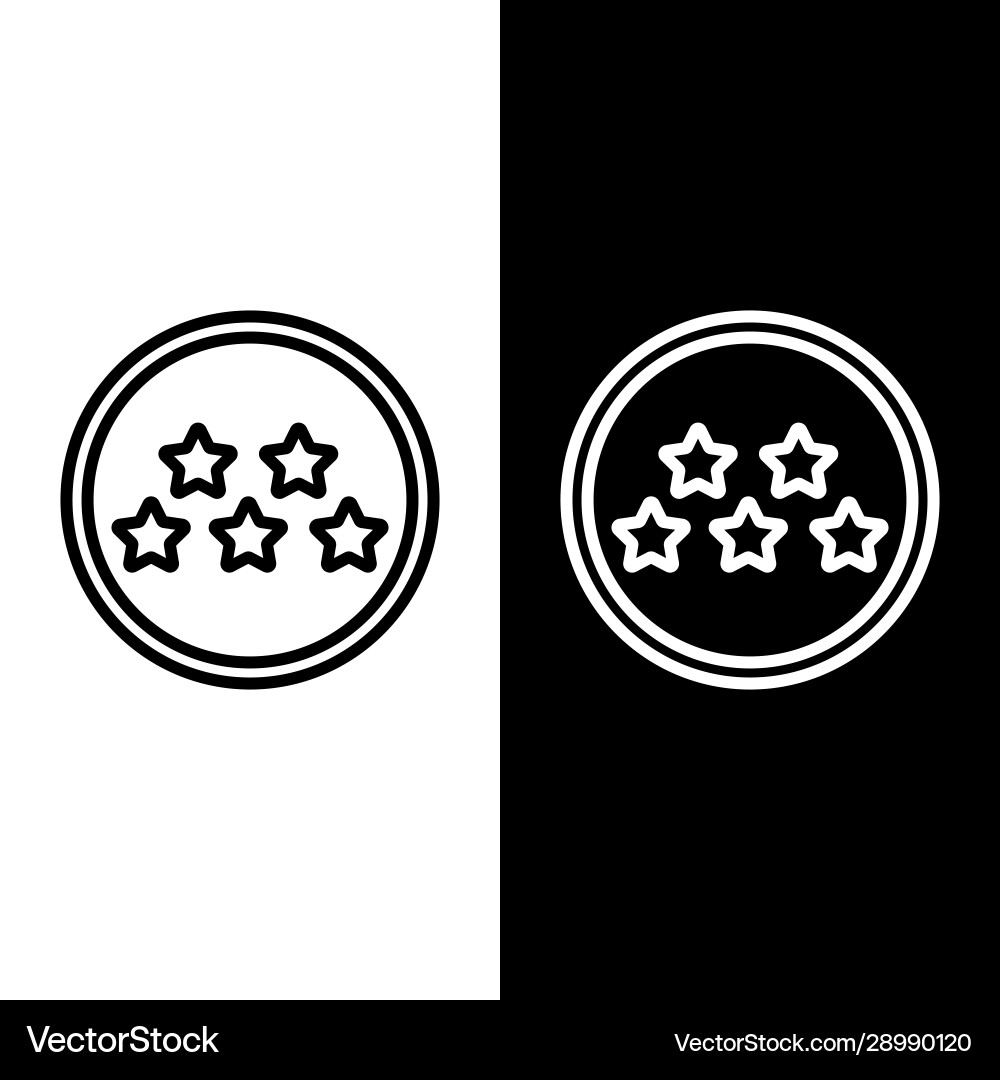 Set line five stars customer product rating review Vector Image