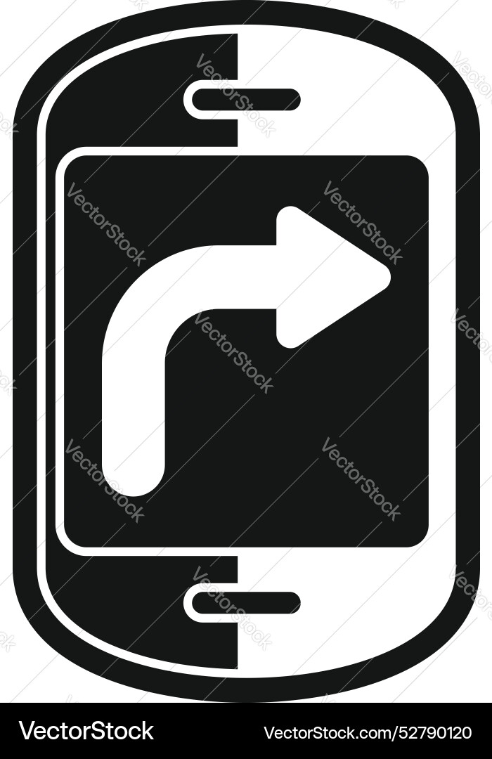 Smartphone showing gps navigation with arrow Smartphone showing gps navigation with arrow vector image