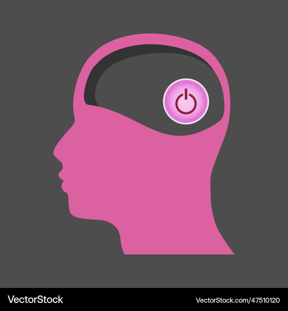 Switch button to turn on brain activity active Switch button to turn on brain activity active vector image