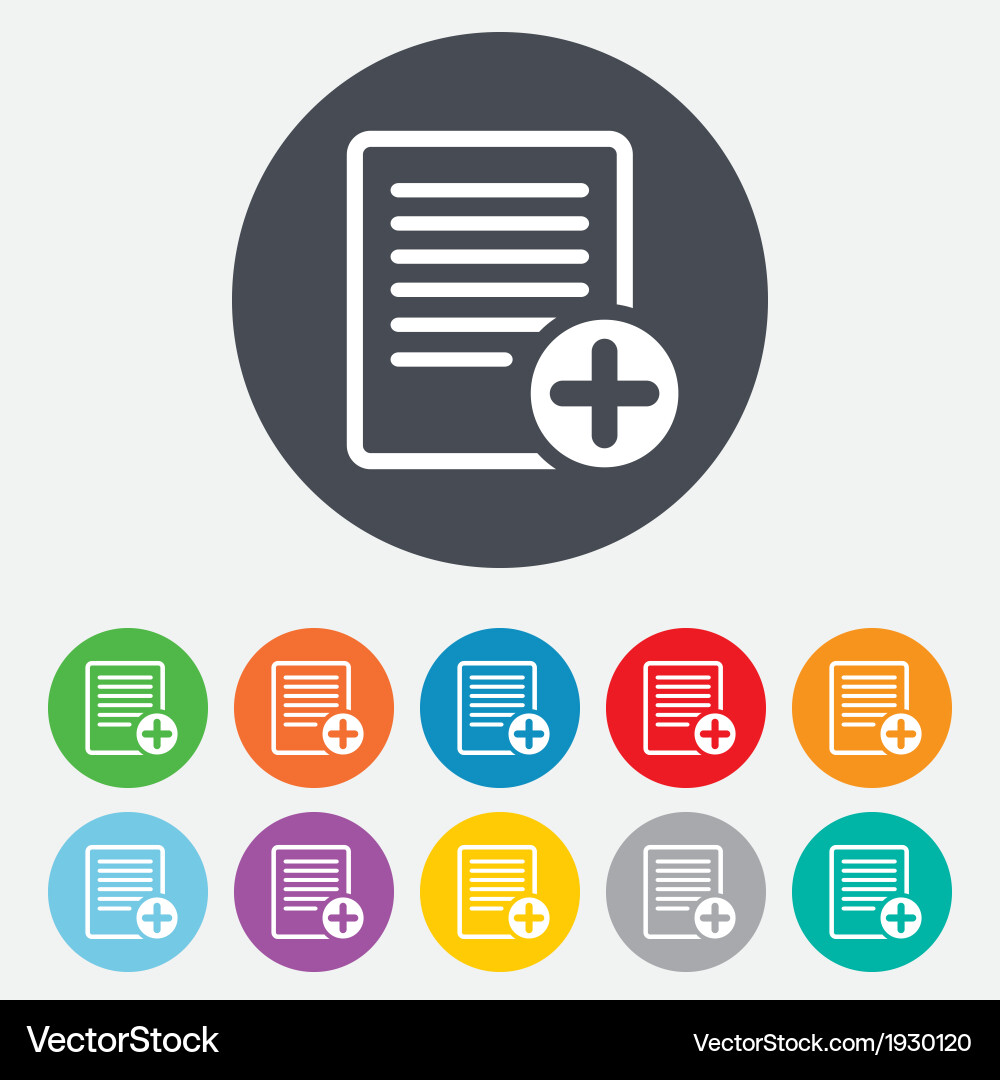 Text file sign icon add document symbol vector image