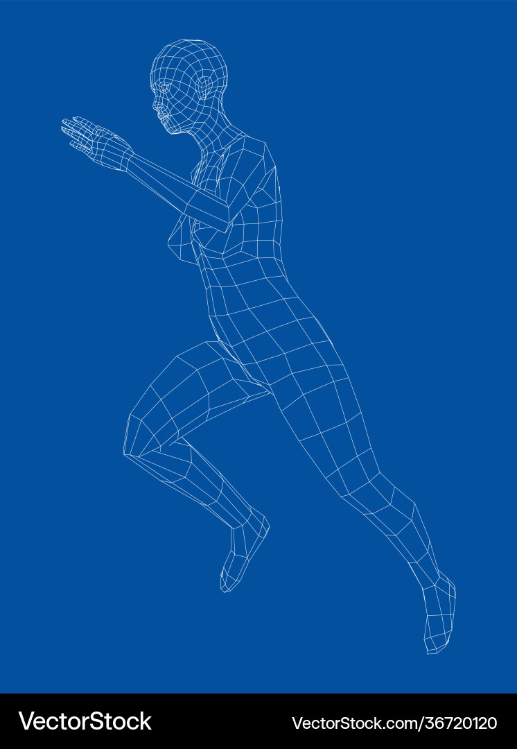 Wireframe Runner Vector Image