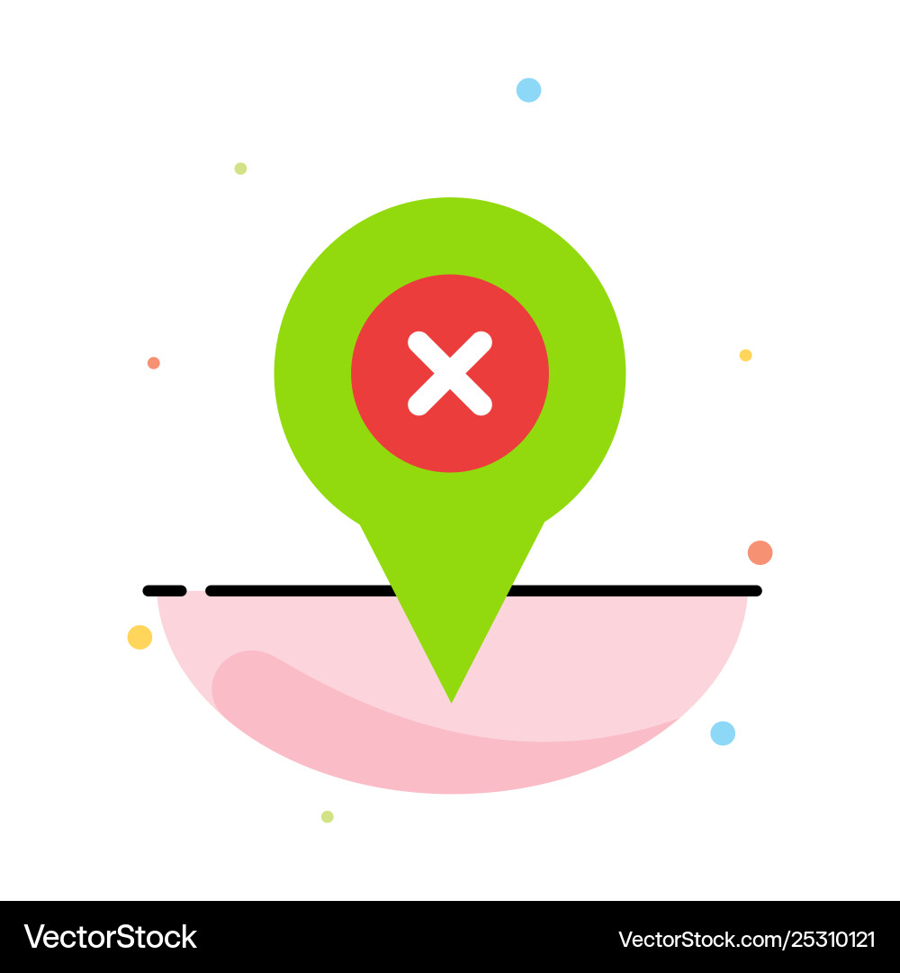 Add pin location map abstract flat color icon Add pin location map abstract flat color icon Vector Image