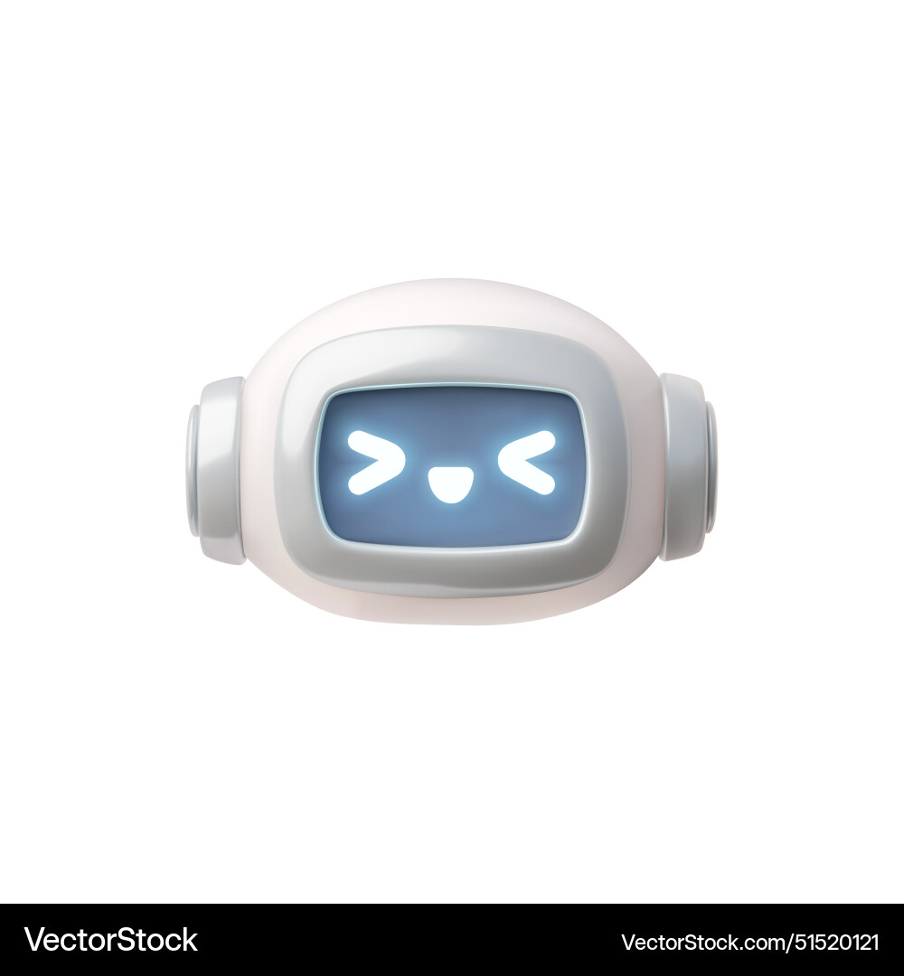 Chatbot robot head smiling 3d render Chatbot robot head smiling 3d render Vector Image