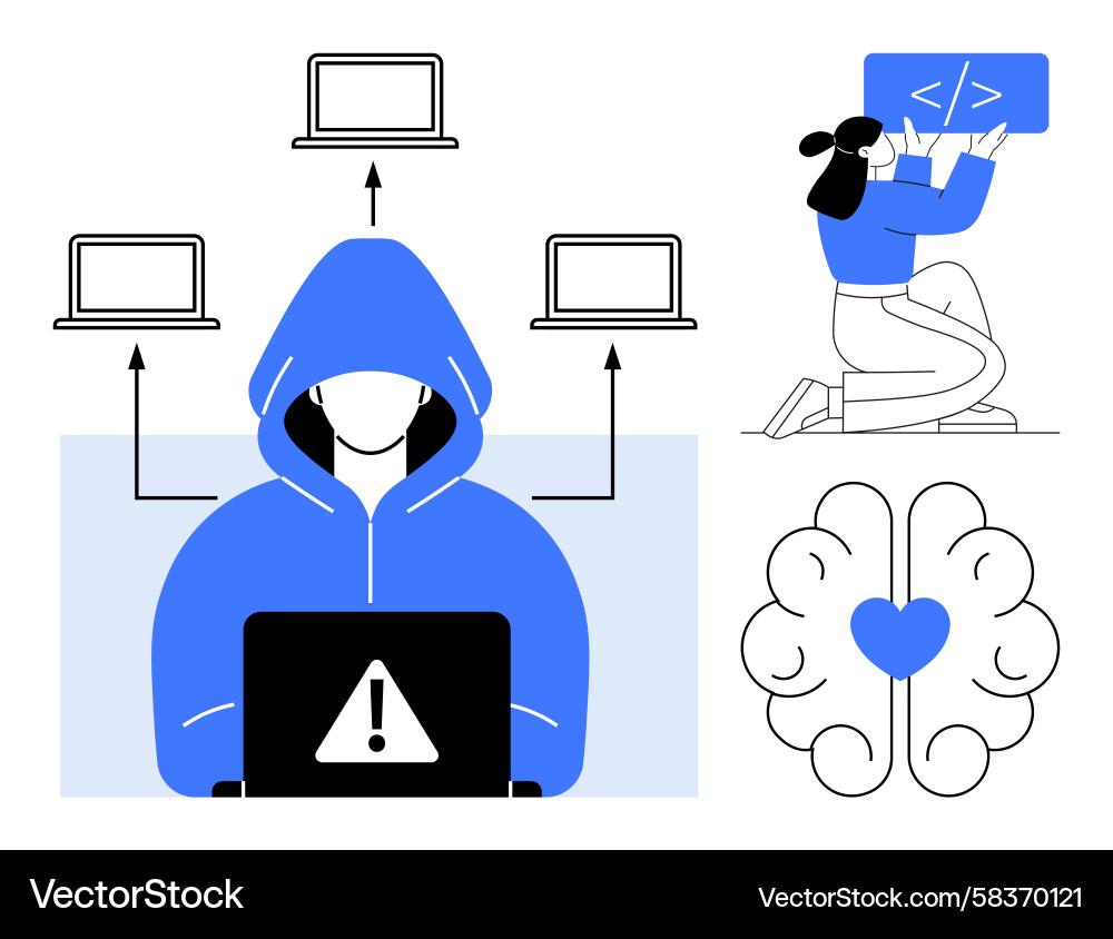 Cybersecurity & Coding Innovation Vector Image
