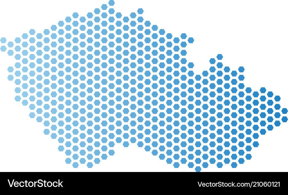 Czech map hex-tile scheme Vector Image
