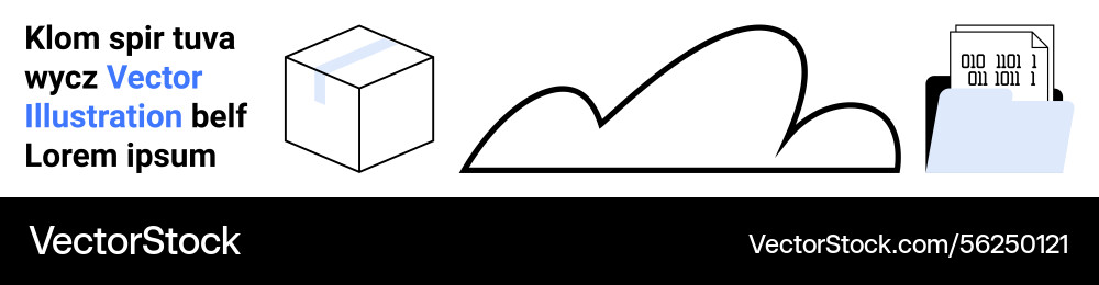 Digital archive with cloud storage cube element Digital archive with cloud storage cube element vector image