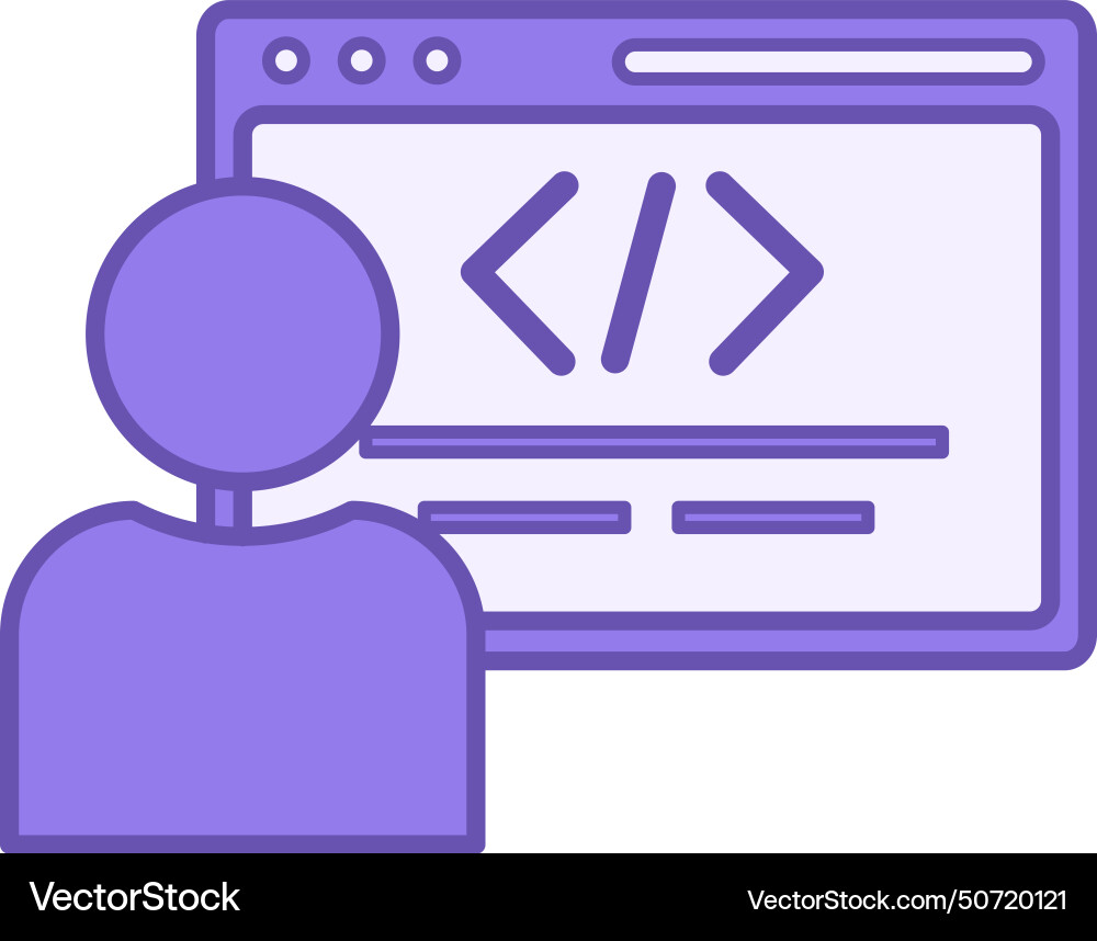 Farbige Entwickler-Symbol des Programmierers vektorbild