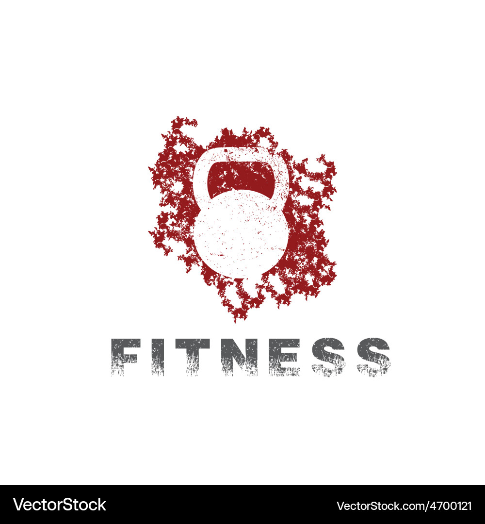 Grunge kettlebell design template Royalty Free Vector Image