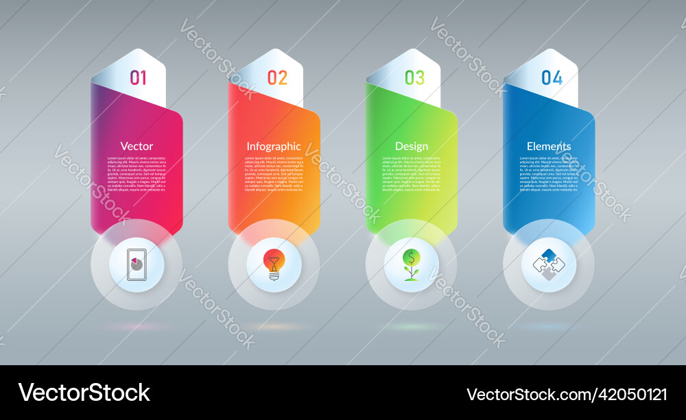 Infographic design elements template with 4 steps Infographic design elements template with 4 steps vector image