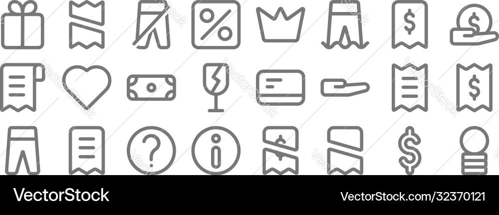 Marketplace line icons linear set quality Vector Image