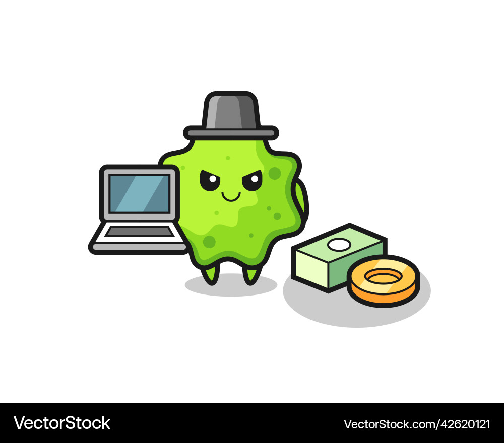 Mascot of splat as a hacker vector image