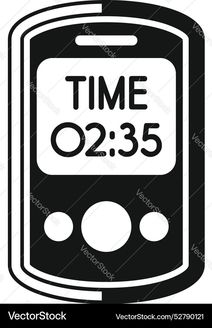 Mobile phone showing time icon simple style Mobile phone showing time icon simple style vector image