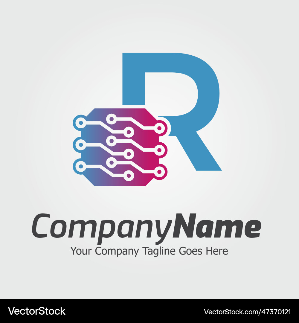 Programming code and technology logo template vector image