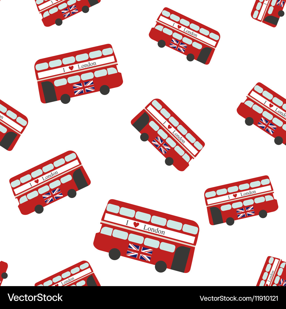 Seamless pattern with bus vector image