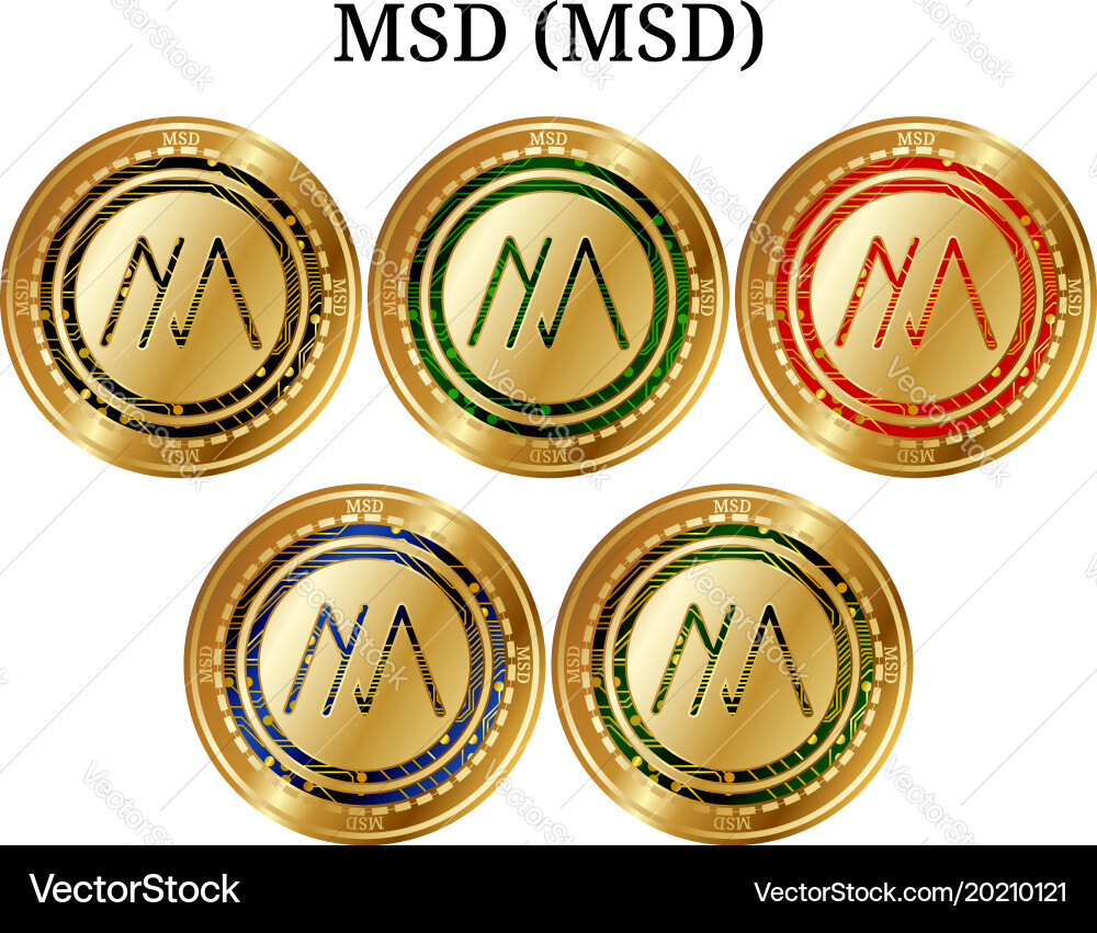 Set of physical golden coin msd – Royalty-Free Vector | VectorStock