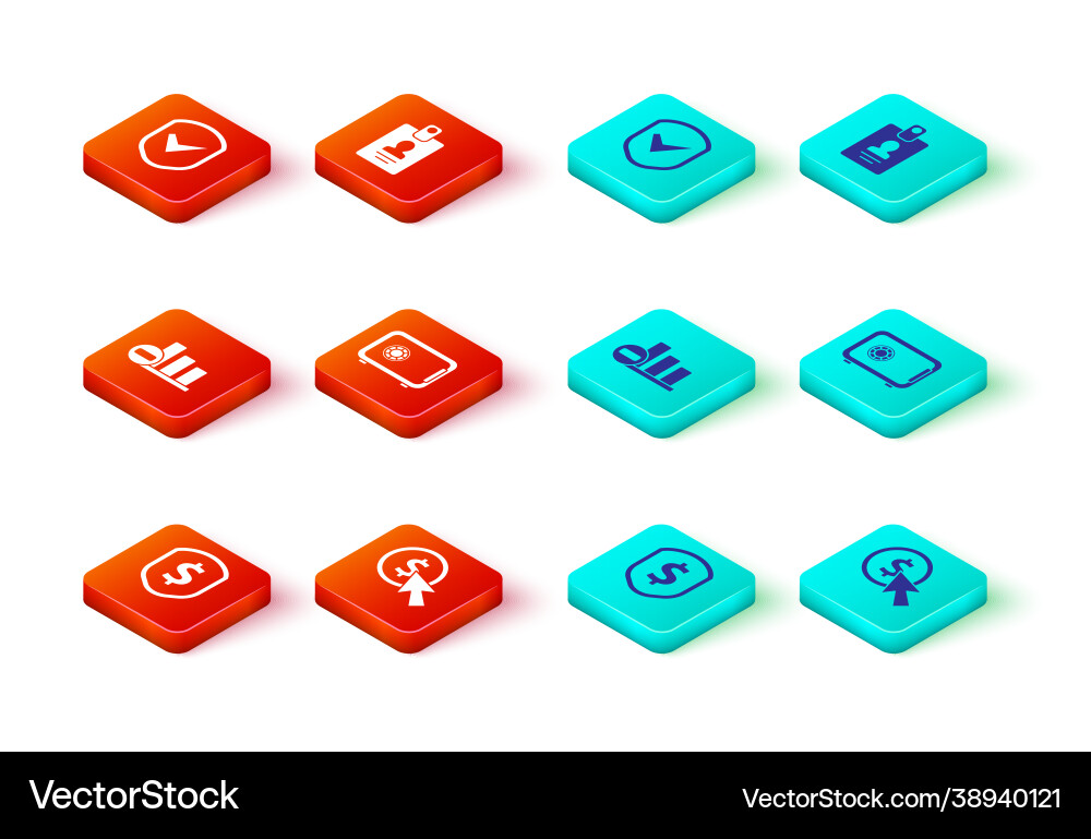 Set shield with dollar cursor and coin pie chart Set shield with dollar cursor and coin pie chart Vector Image
