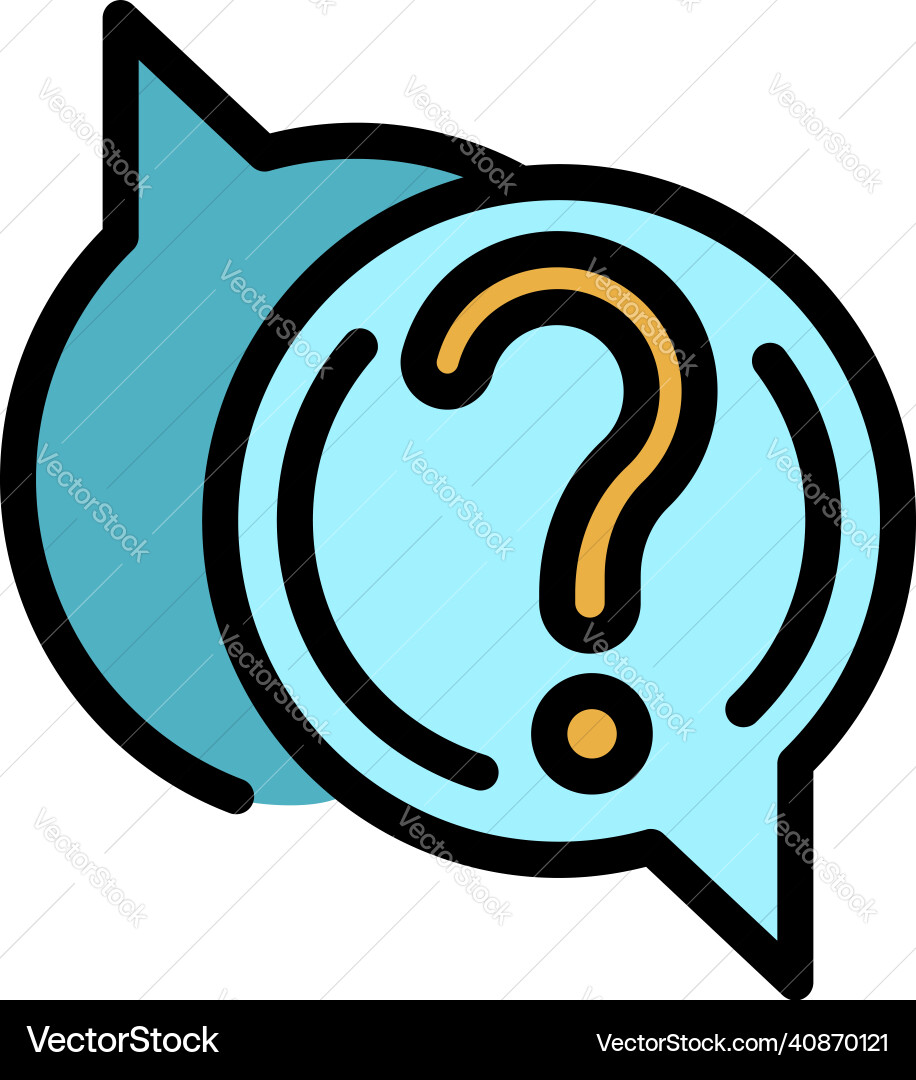 Solving chat problem icon color outline Solving chat problem icon color outline Vector Image