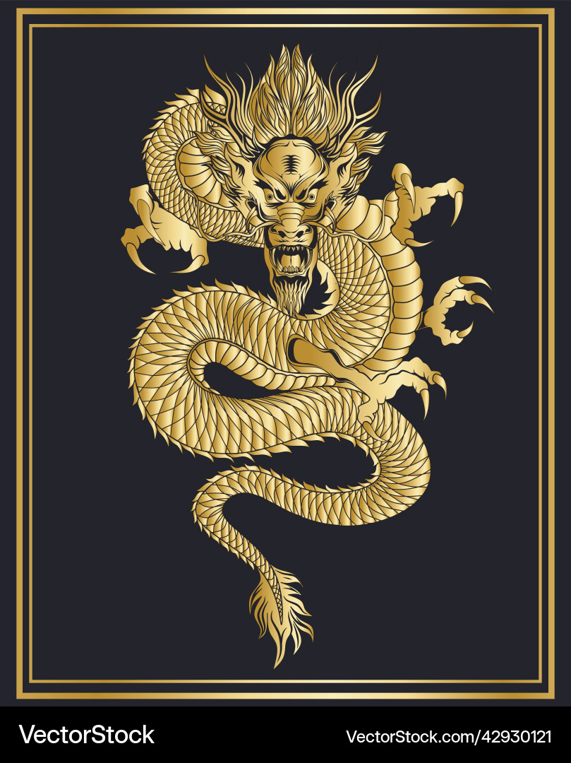 Traditional asian golden dragon Traditional asian golden dragon vector image