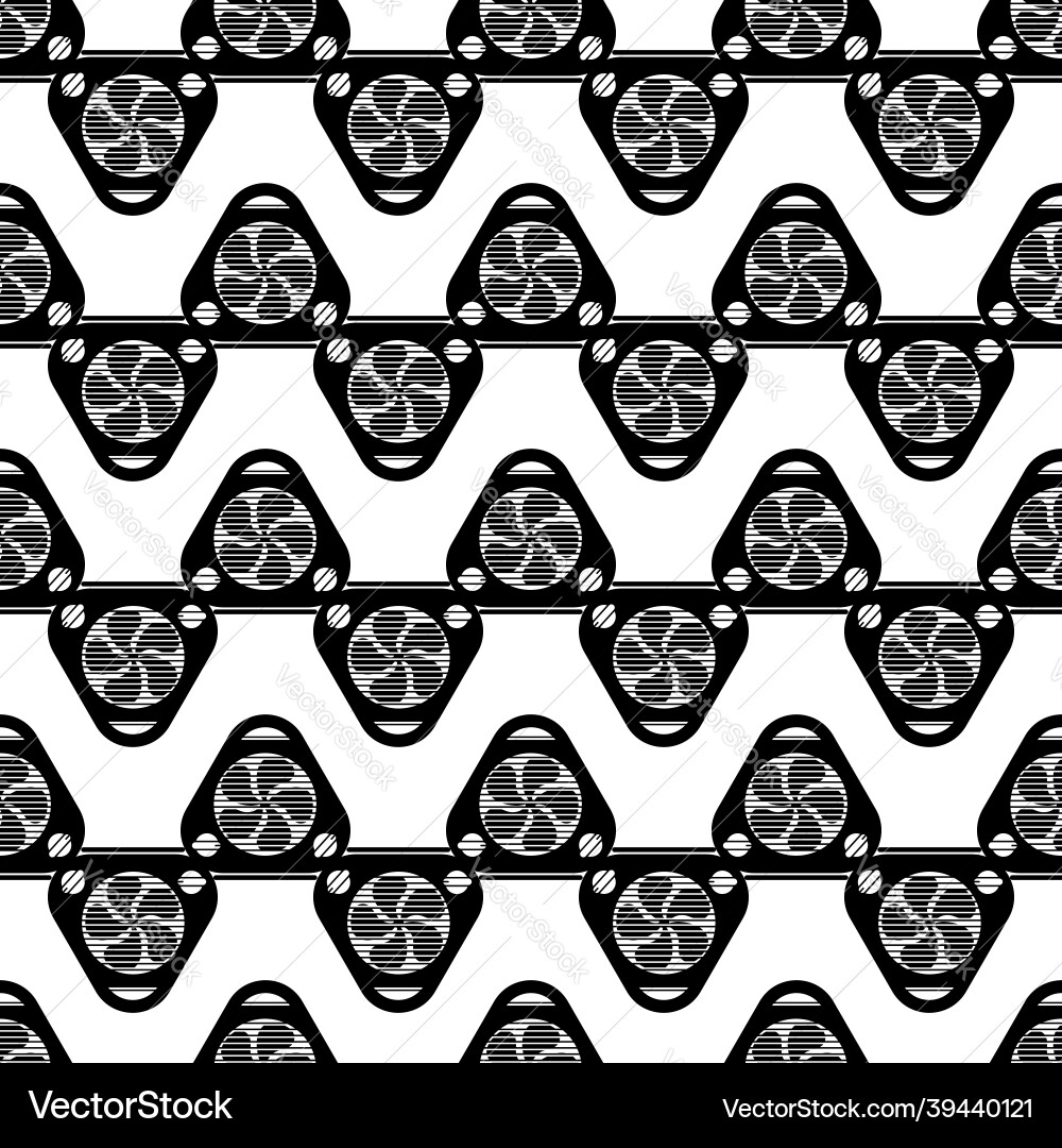 Triangular fan fireplace pattern seamless Vector Image
