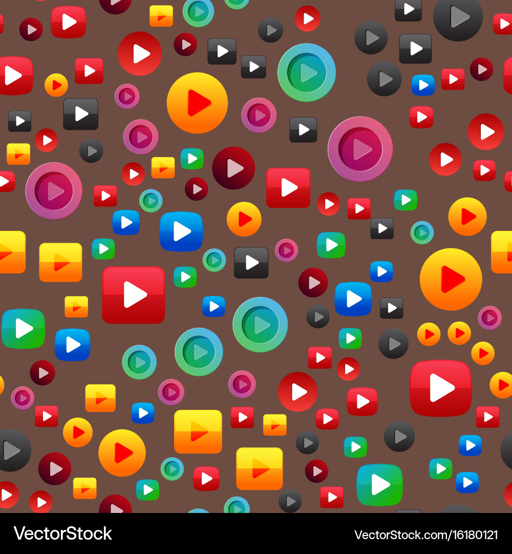 Ui interface button play media internet website Vector Image