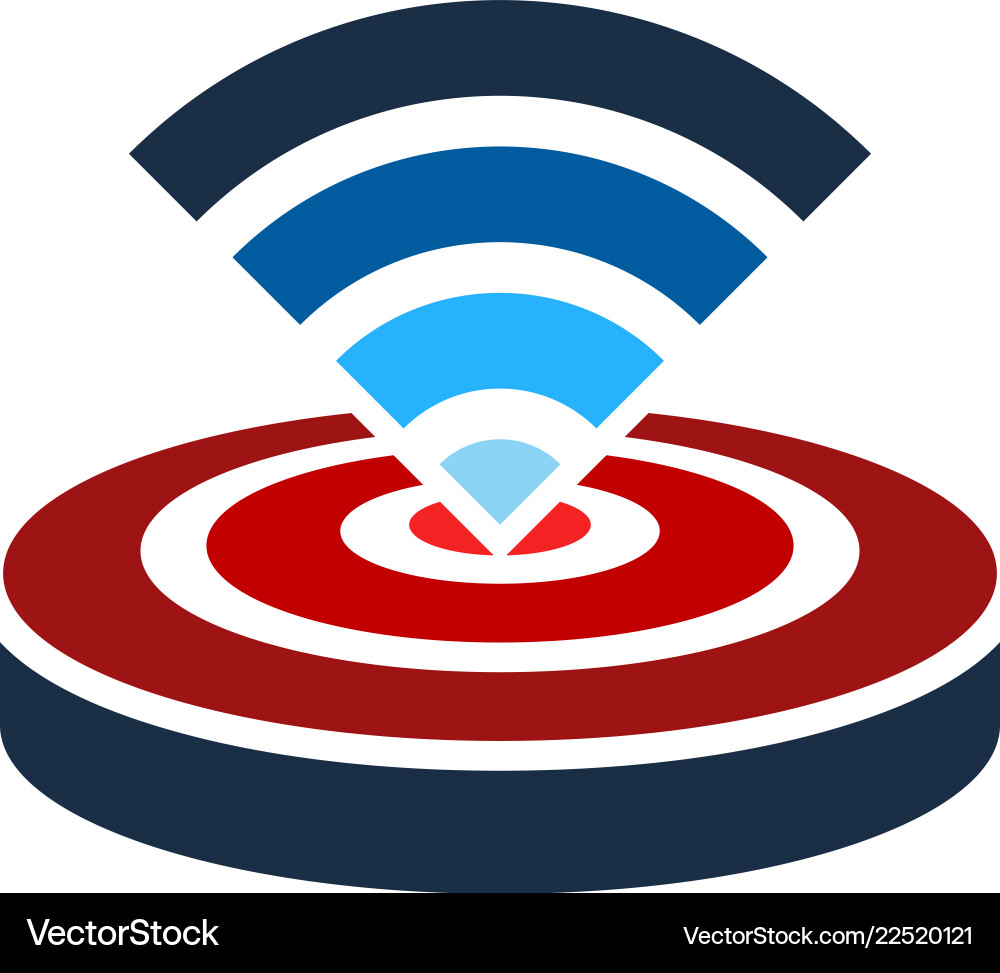 Wifi Target Icon - Network Symbol vector image