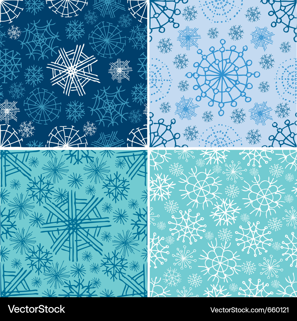 Winter Snowflake Patterns vector image