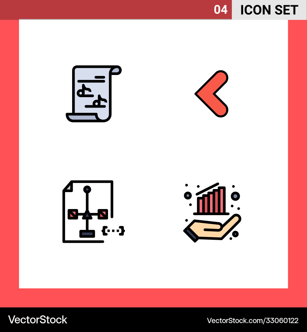 4 user interface filledline flat color pack vector image