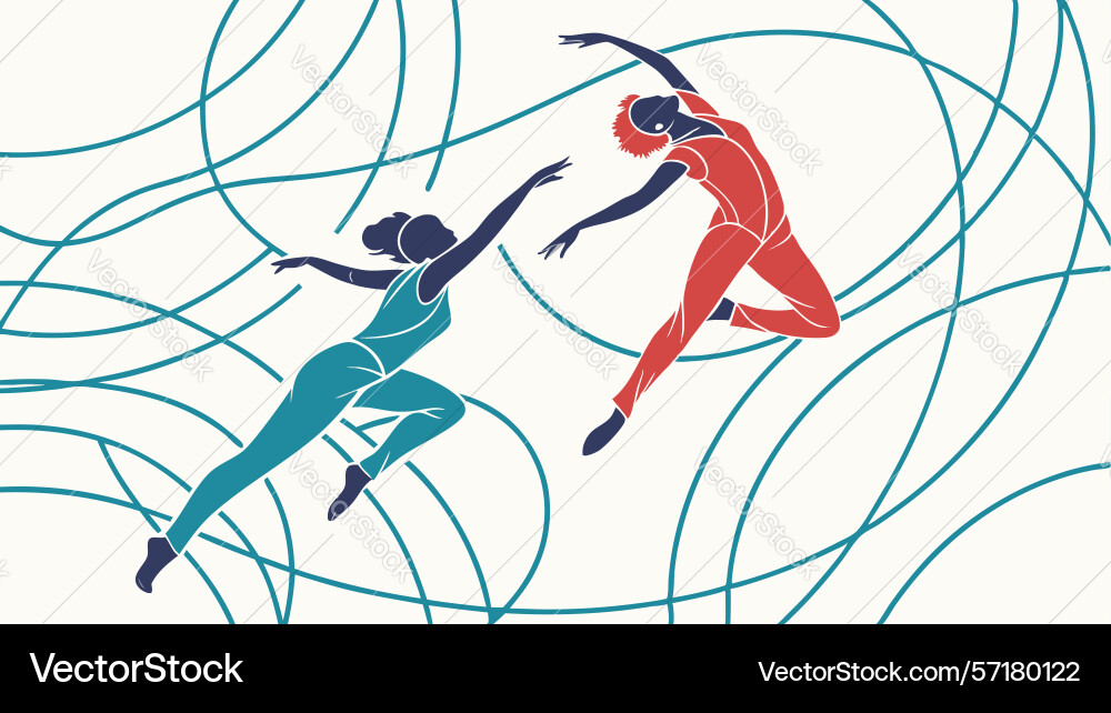 Abstract figures reaching symbolizing connection vector image