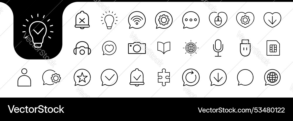 Bubble chat line icon set collection design Vector Image