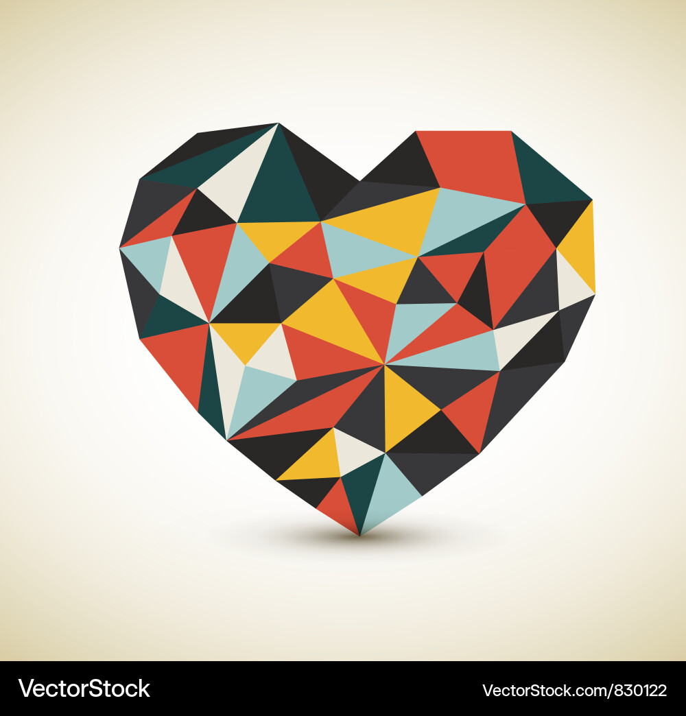 Colorful Geometric Heart vector image