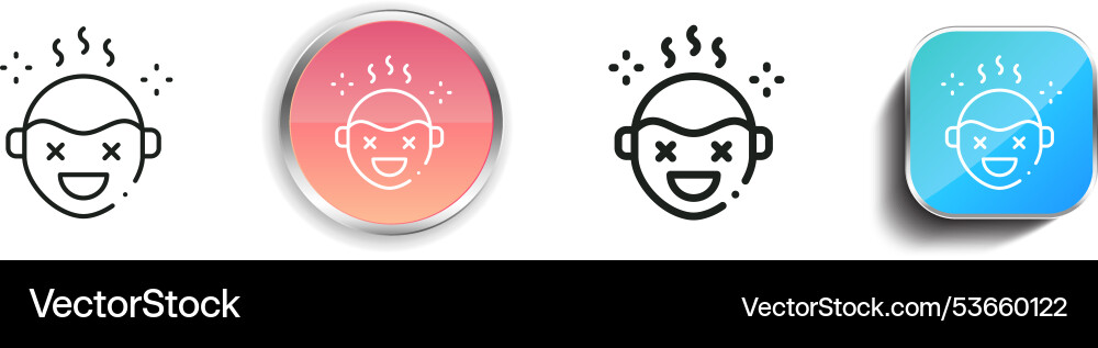 Drunk icon thin linear regular and button style Drunk icon thin linear regular and button style Vector Image