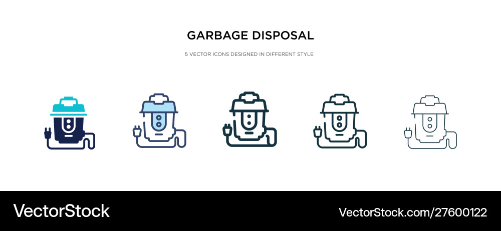 Garbage disposal icon in different style two Garbage disposal icon in different style two vector image