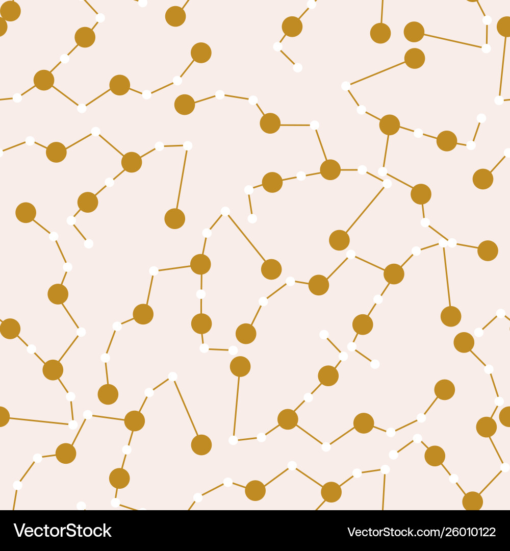 Gold celestial elements in a seamless pattern Gold celestial elements in a seamless pattern Vector Image