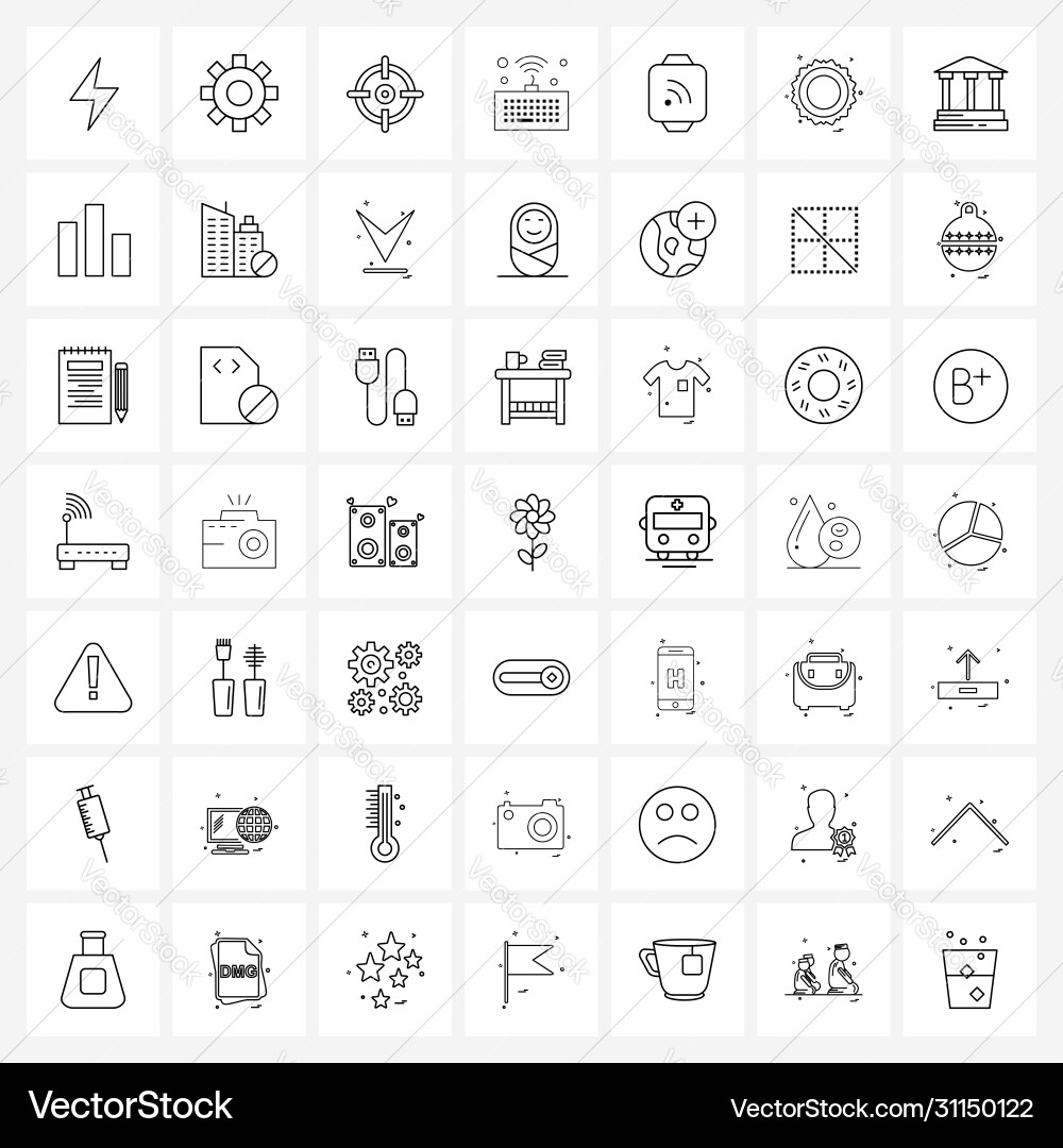 Isolated symbols set 49 simple line icons vector image
