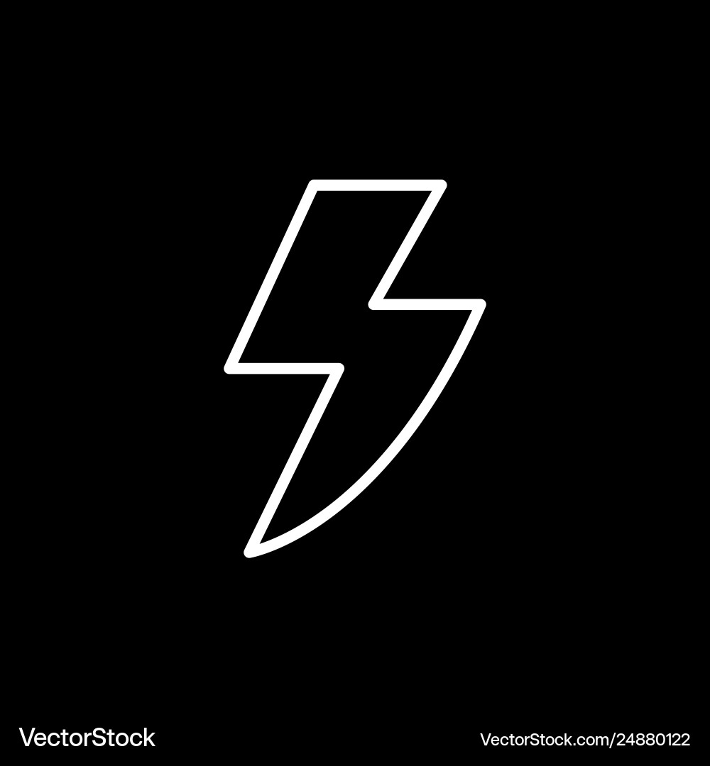 Lightning line icon vector image