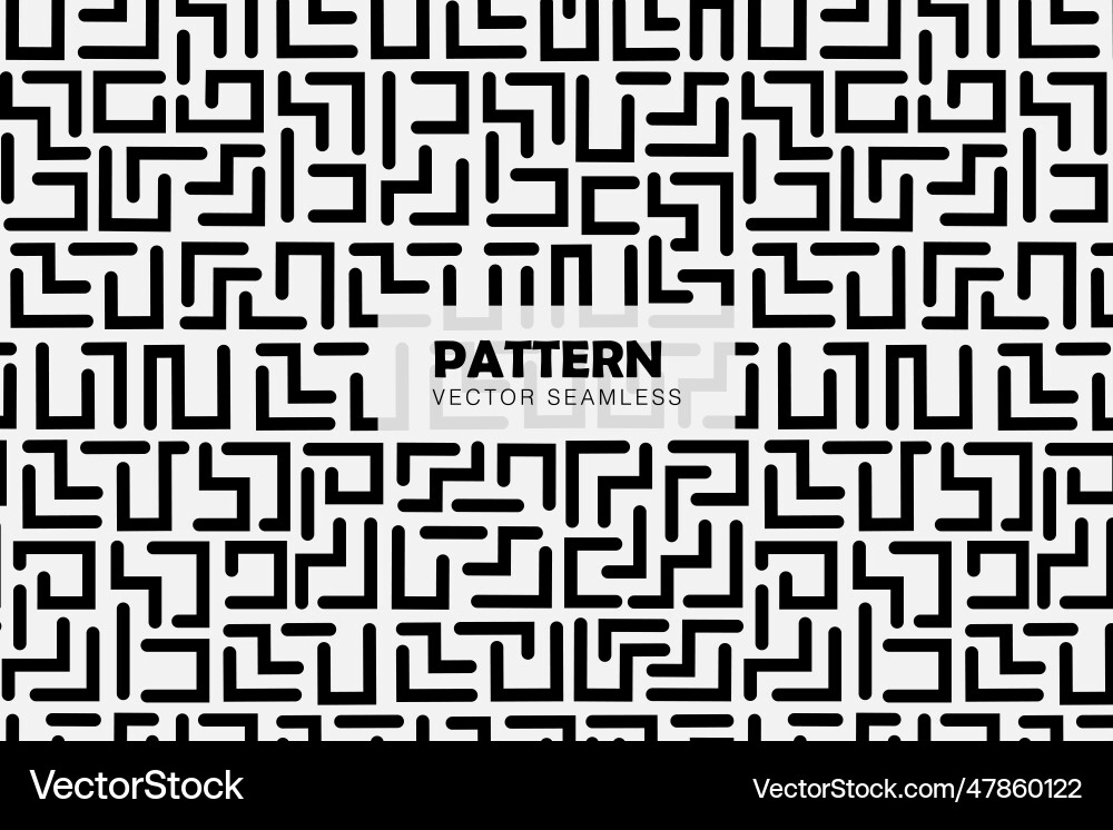Maze style simple line shapes pattern Vector Image