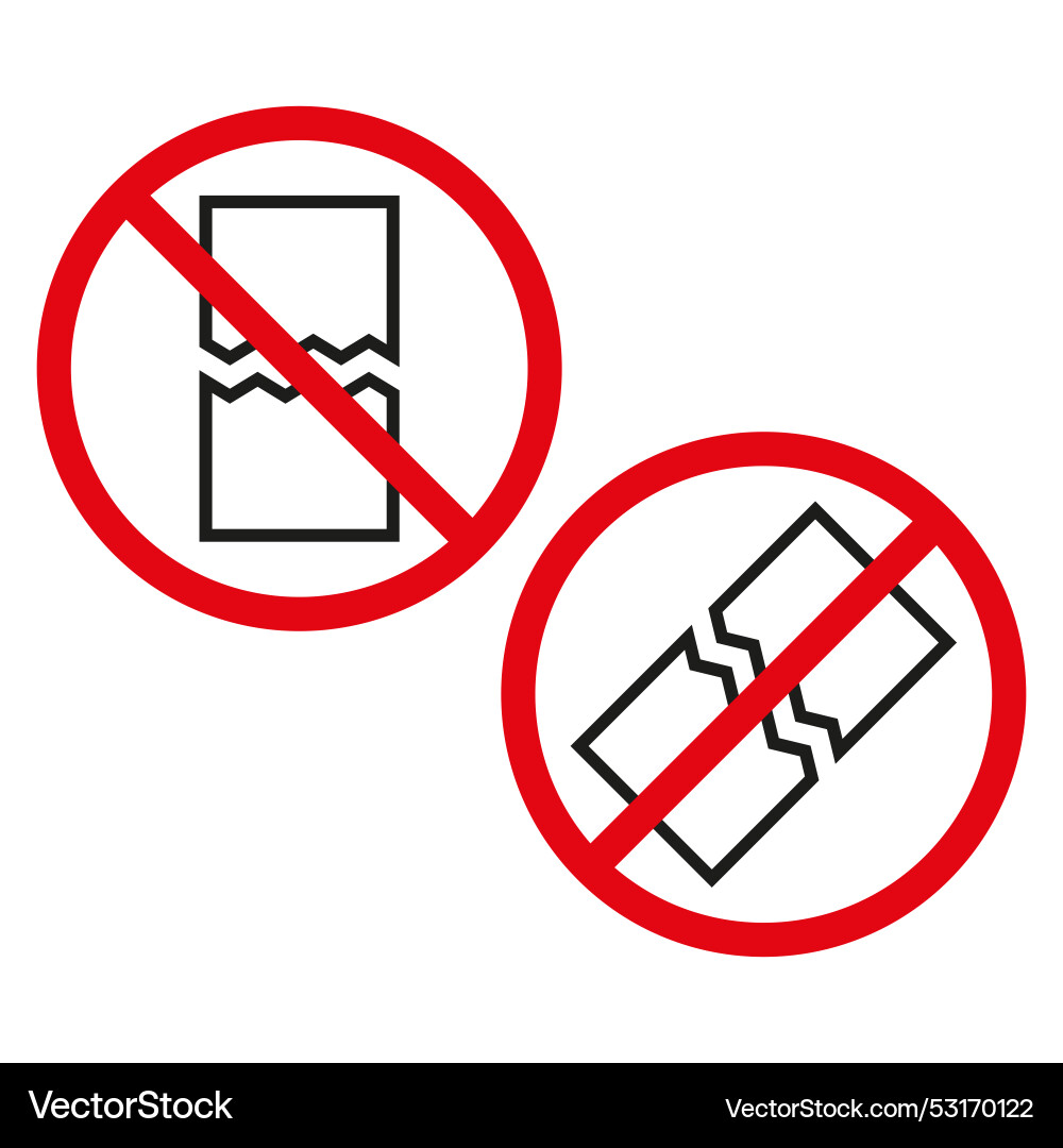 No broken objects sign fragile item prohibition No broken objects sign fragile item prohibition Vector Image