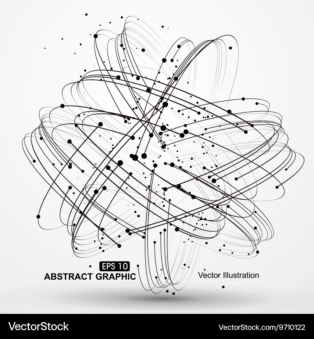 Point and curve consisting of a abstract graphic vector image