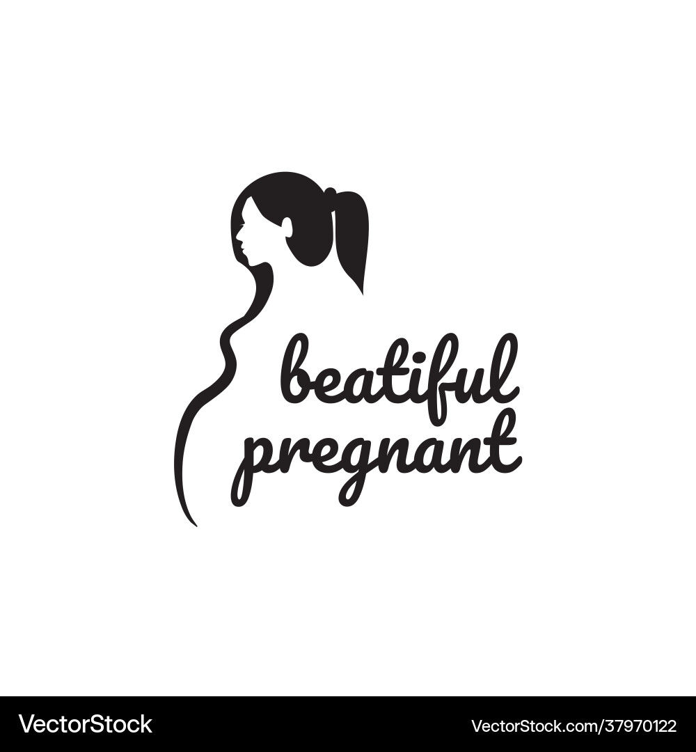 Schwangere Frau Schild Logo Design Template Schwangere Frau Schild Logo Design Template vektorbild
