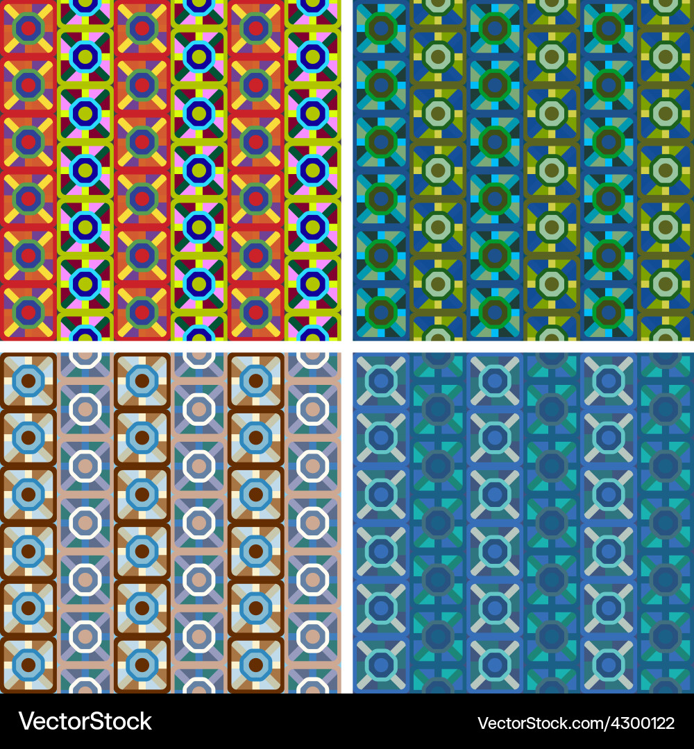 Seamless abstract art pattern set vector image