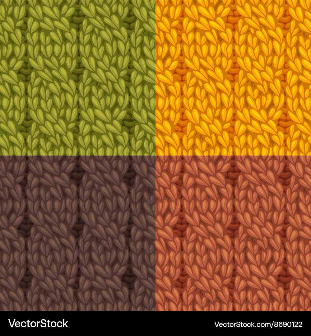 Seamless cables front patterns set vector image